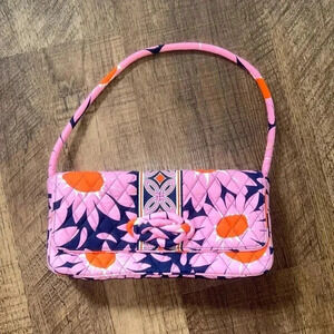 Vera Bradley Knotted Shoulder Bag  Quilted Purse Pink and Blue